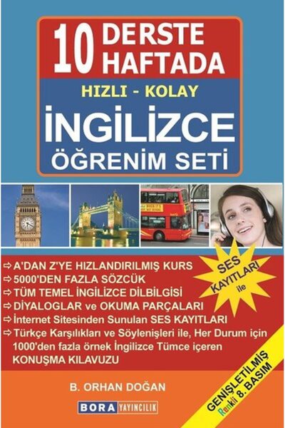 Bora Yayıncılık 10 Derste/10 Haftada Hızlı Kolay İngilizce Öğrenim Seti