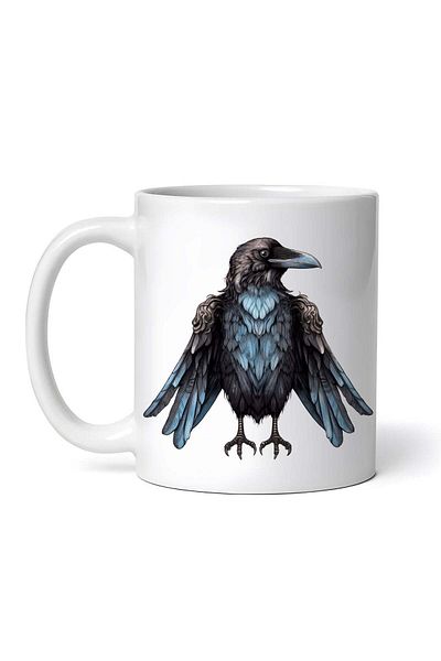 OEM Cană albă personalizată, Halloween Raven, INOVATIX®. 330ml