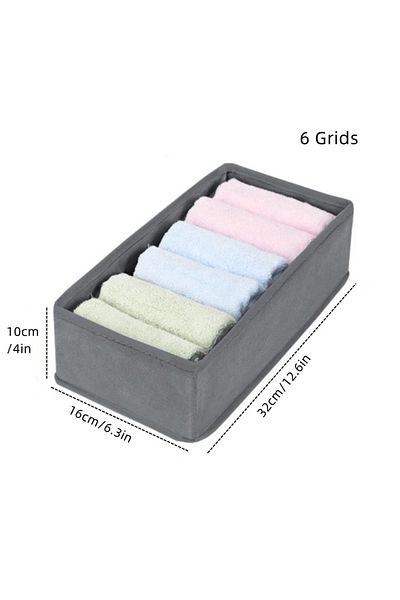 Choice Grey 6 Grids Drawer Underwear Socks Bra Storage Box Clothes Storage Organizer Underwear Bag Househol