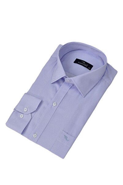 rasstmen Чоловіча смугаста класична сорочка з довгими рукавами та однією кишенею BGL-ST04553