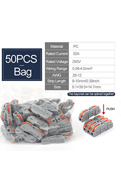 Choice1 50 قطعة من موصلات الأسلاك ذات الرافعة 34/50 قطعة للتوصيل السريع، من 2...