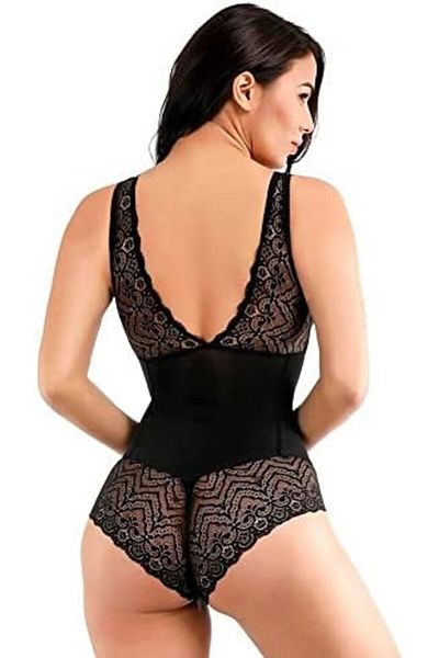 Dee-Trimmer Dee Trimmer Women Body Shaper Lace Patchwork Bodysuit Shapewear Hip Lifter Waist Trainer Corrective