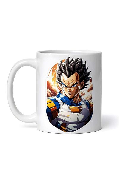 OEM Cană albă personalizată, personajul Vegeta Dragon Ball, INOVATIX®. 330ml