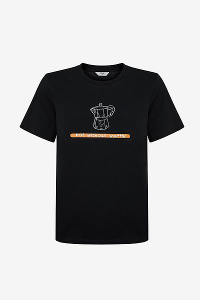 Penti Coffee Couple Μαύρο Σετ Πιτζάμες με Παντελόνι