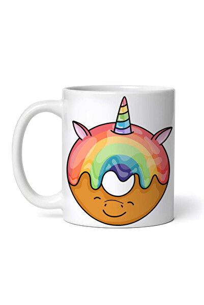 OEM Cană albă personalizată, Gogoașă Unicorn cu fructe, INOVATIX®. 330ml