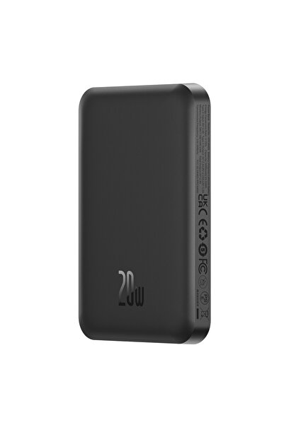 Baseus Εξωτερική μπαταρία, Baseus, μαγνητική, γρήγορη φόρτιση, USB-C, 5000mAh, 20W, μαγνητική μίνι, μαύρη