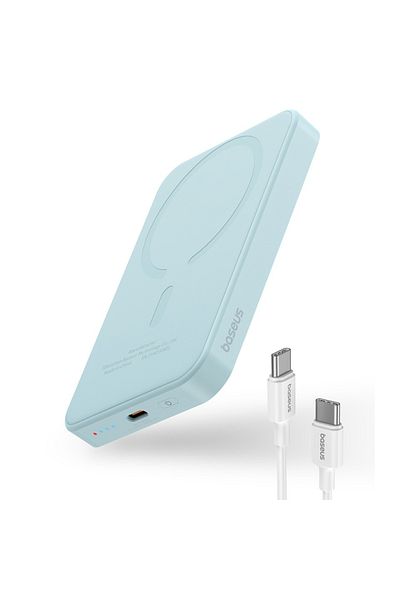 Baseus External Battery, Baseus, Magnetic, Fast Charging, USB-C, 5000mAh, 20W, Magnetic Mini, Blue