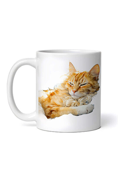 OEM Cană albă personalizată, Pisică adormită, INOVATIX®. 330ml