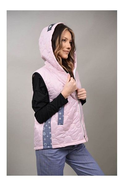 Acqua & Limone SHORT THIN QUILTED VEST WITH ONE WAIST Pink