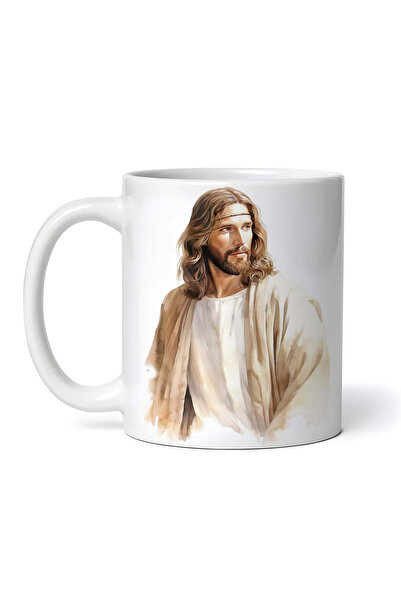 OEM Εξατομικευμένη λευκή κούπα, ο Ιησούς χαμογελαστός, INOVATIX®. 330ml