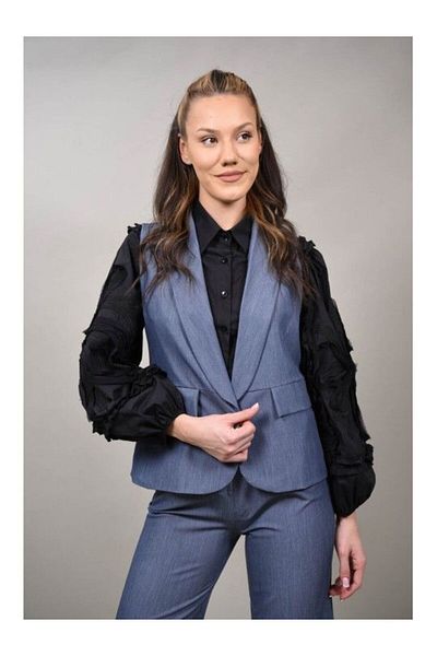 CHANGE OFF Simple Vest Without Buttons Lussuosa Single Waist Denim