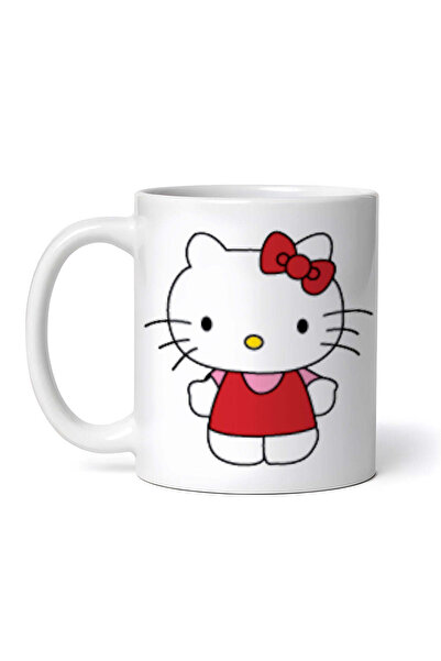 OEM Cană albă personalizată, Hello Kitty îmbrăcată drăguț, INOVATIX®. 330ml