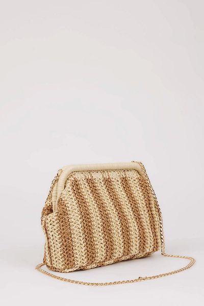 DeFacto E2806 Multicolored Women's Straw Baguette Bag