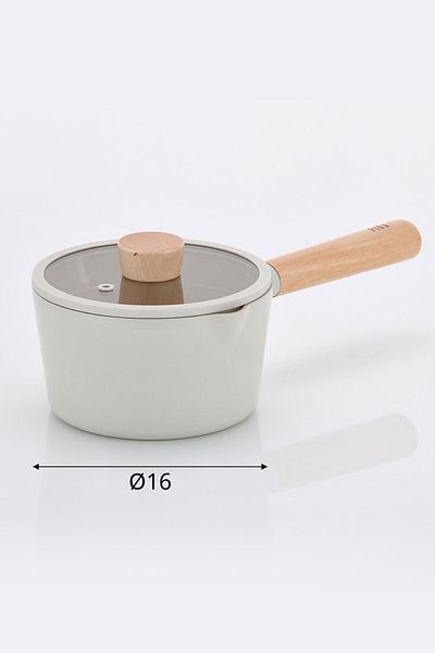 NEOFLAM Fika Aluminum Casting 16 cm Beige Milk Pan