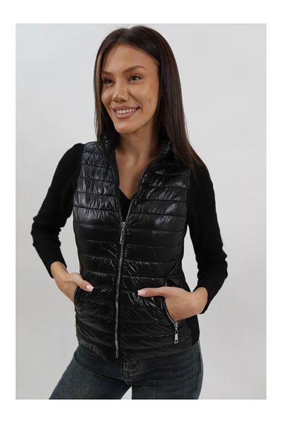 CHANGE OFF Short Quilted Vest With Pockets Mareea Black L-xl