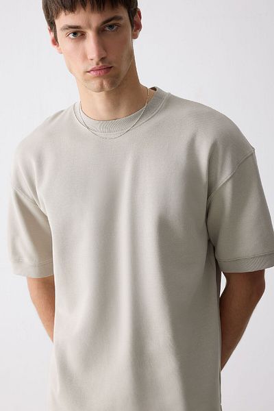DeFacto Μπλουζάκι Loose Fit Crew με κοντό μανίκι βαρύ ύφασμα Basic μασίφ μπλουζάκι B4844ax25sp