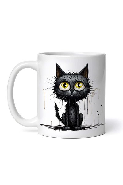 INOVATIX Personalized white mug, Halloween Black Cat, INOVATIX®. 330ml