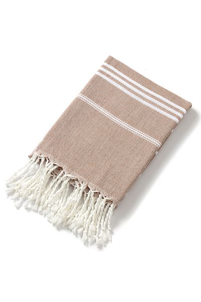 Choice 1pc 90x180cm Brown Cotton Turkish Beach Towel 90*180cm Sauna Spa Gym Sports Fitness Fringed Bath Tow