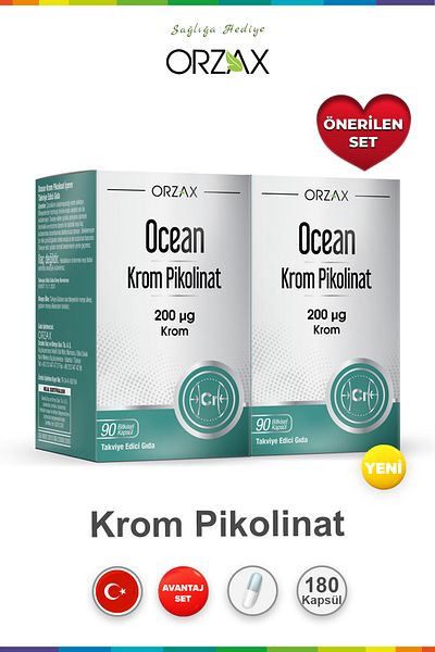 Ocean Chrom Picolinate 90 Herbal Capsules (2 Pcs)