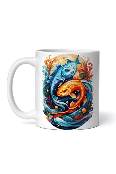 OEM Εξατομικευμένη λευκή κούπα, σύμβολο Ιχθύων, INOVATIX®. 330ml