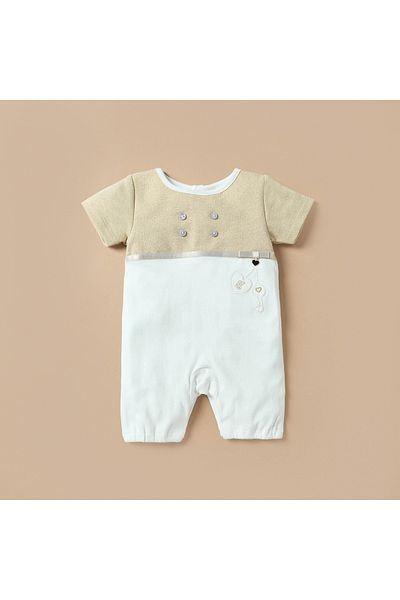 giggles Colourblock Romper with Button Closure
