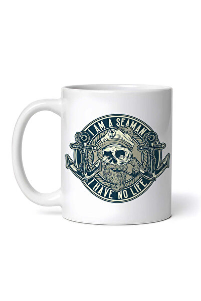 OEM Εξατομικευμένη λευκή κούπα, Έχω έναν ναυτικό, Δεν έχω ζωή, INOVATIX®. 330 ml