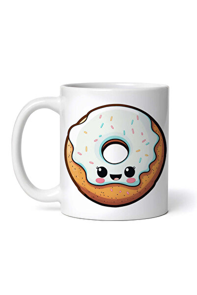 OEM Εξατομικευμένη λευκή κούπα, Ντόνατ με ξινή κρέμα, INOVATIX®. 330ml