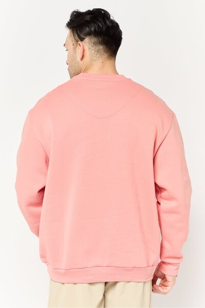 adidas Men Sportswear Fit Long Sleeve Outdoor Sweatshirt, Coral