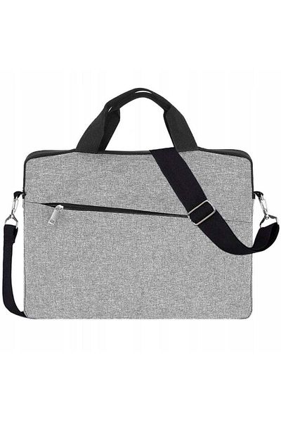 Velixo Laptop Bag 15.6", Zipper, Side Pocket, Adjustable Strap, Removable, Gray, Fits Macbook & Others