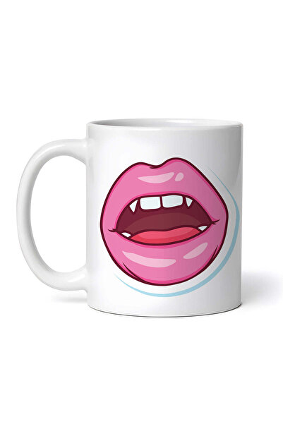 OEM Εξατομικευμένη λευκή κούπα, εικονογράφηση στόματος, INOVATIX®. 330ml