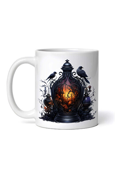 OEM Cană albă personalizată, Lampă Magică de Halloween, INOVATIX®. 330ml