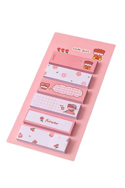 Piramit Kırtasiye Cute Pink Color Cute Girl Mini Size Postit Adhesive Note Paper