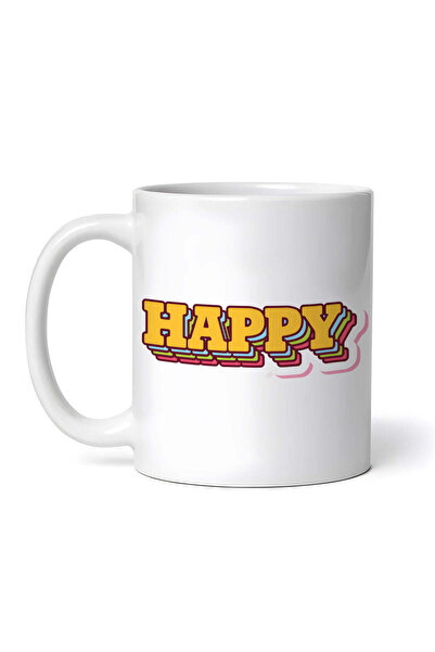 OEM Εξατομικευμένη λευκή κούπα, Happy, INOVATIX®. 330 ml