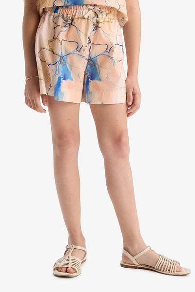 DeFacto Girl's Elastic Waist Patterned Cotton Shorts D7624A825Hs