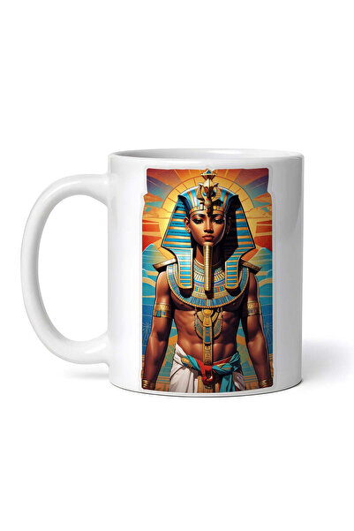 OEM Εξατομικευμένη λευκή κούπα, Αιγυπτιακός Θεός Πτα, INOVATIX®. 330ml