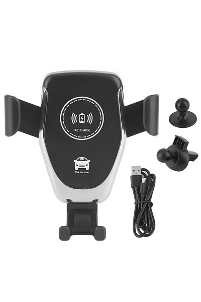 Velixo Car Phone Holder with Wireless Charging, Air Vent Mount, 360° Rotation, USB Cable, Universal Fit