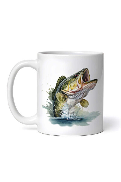 OEM Εξατομικευμένη λευκή κούπα, Ψάρι που βγαίνει από το νερό, INOVATIX®. 330ml