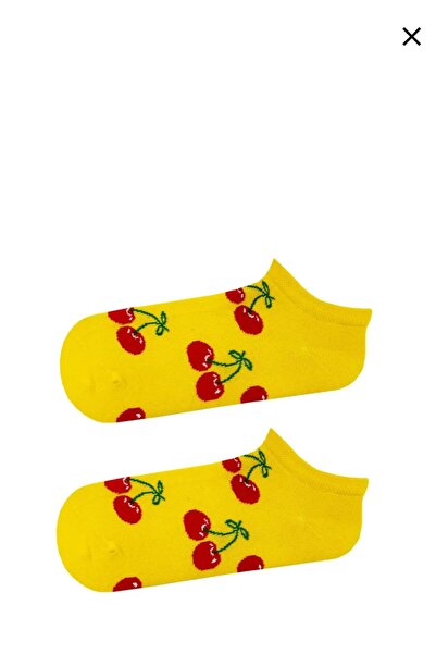 çorapmatik Kiraz Desenli Patik Çorap