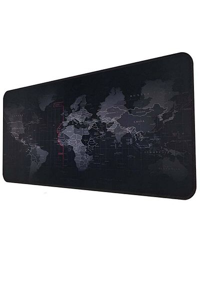 Velixo Large Rubber Mousepad, Non-Slip, Waterproof, Anti-Tear Edges, World Map Design,80x30cm,Gaming/Office