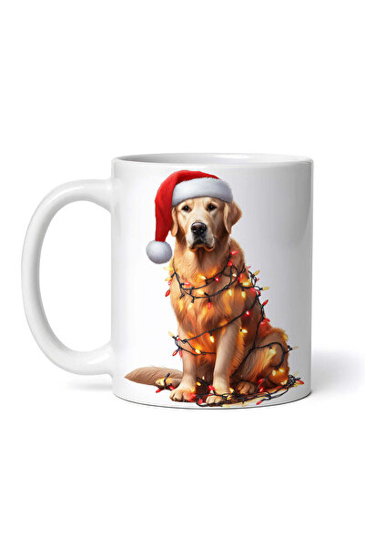 OEM Cană albă personalizată, Golden Retriever decorată de Crăciun, INOVATIX®....