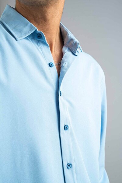 bombe Men's Shirt Slim Fit Easy-Iron Sweat-Absorbing Breathable Texture Four ...