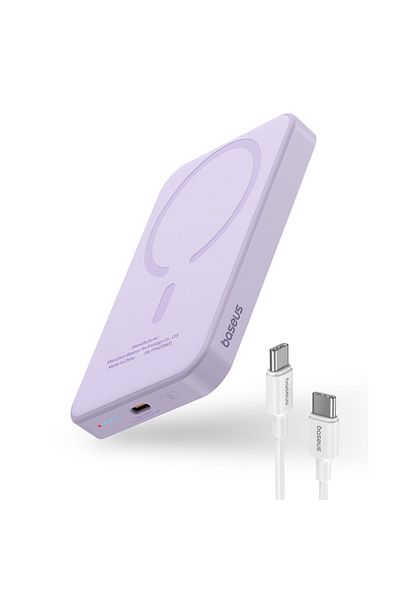 Baseus External Battery, Baseus, Magnetic, Fast Charging, USB-C, 5000mAh, 20W, Magnetic Mini, Purple