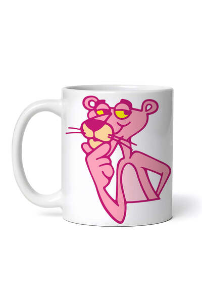 OEM Cană albă personalizată, Pantera Roz gânditoare, INOVATIX®. 330ml