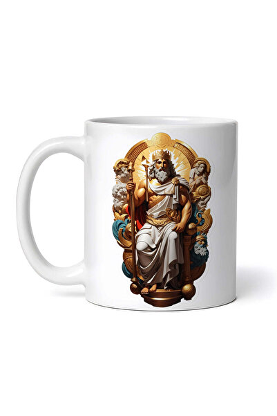 OEM Εξατομικευμένη λευκή κούπα, ο Έλληνας Θεός Αίολος στο θρόνο, INOVATIX®. 3...