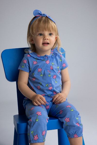 DeFacto Baby Girl Newborn Set - Floral, Short Sleeves and Headband E8145A525Sm