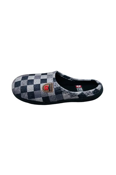 GEZER Men's Slippers, Grey With Checks, Size 43, 27.5 Centimeters, Comfortable And Warm