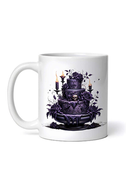 OEM Cană albă personalizată, tort violet de Halloween, INOVATIX®. 330 ml