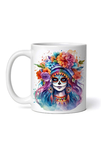 OEM Cană albă personalizată, Ziua Morților Angela, INOVATIX®. 330ml