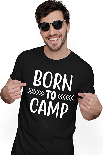 StoryGift Romania Tricou Barbati Cu Textul In Engleza "born To Camp" - Nascut...