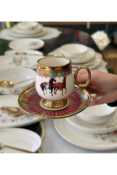 ACAR Wilshire Red 6-Piece Coffee Cup Set Shp-07188